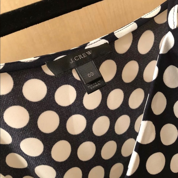JCrew navy white polka dot spaghetti tank Size 00 - Picture 3 of 5